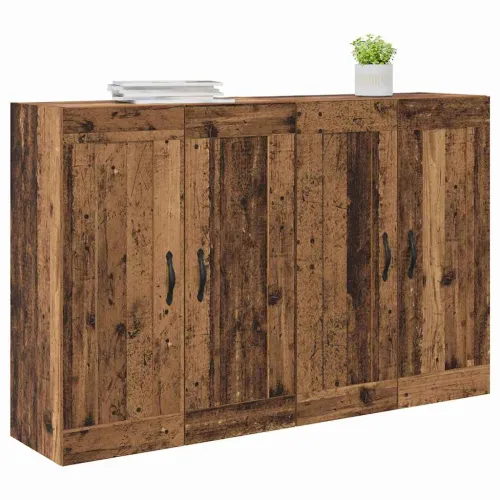 Kabinetski zidni 2 kom. Staro drvo 69,5 x 34 x 90 cm - Staro drvo List crni Cijena