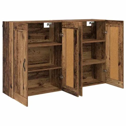 Kabinetski zidni 2 kom. Staro drvo 69,5 x 34 x 90 cm - Staro drvo List crni Cijena
