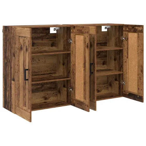 Kabinetski zidni 2 kom. Staro drvo 69,5 x 34 x 90 cm - Staro drvo Crni U oblik Cijena
