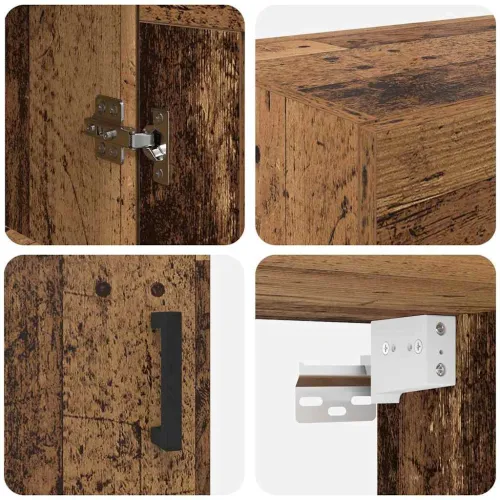 Kabinetski zidni 2 kom. Staro drvo 69,5 x 34 x 90 cm - Staro drvo Crni U oblik Cijena