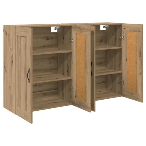 Kabinetski zidni 2 kom. Umjetnički hrast 69,5 x 34 x 90 cm - hrast artisan List crni Cijena