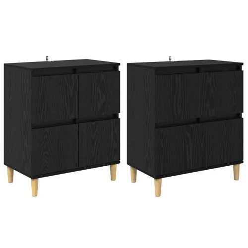 Komode 2 kom. Crni hrast 60 x 35 x 70 cm Konstruirano drvo - Crni hrast 2 Cijena