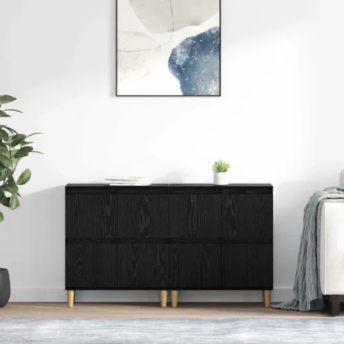 Komode 2 kom. Crni hrast 60 x 35 x 70 cm Konstruirano drvo - Crni hrast 2 Cijena