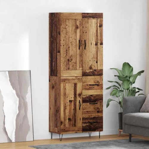 Kuhinjski ormarić Staro drvo 69,5 x 34 x 180 cm Konstruirano drvo - Staro drvo 1 drvena vrata 3 ladice Cijena