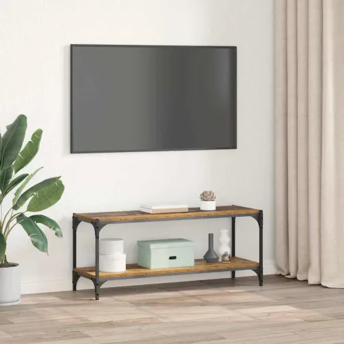 TV ormar Staro drvo 100x33x41cm Obrađeno drvo i čelik - Staro drvo 100 cm Cijena