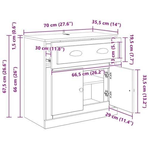Kuhinjski ormarić Staro drvo 70 x 35,5 x 67,5 cm Konstruirano drvo - Staro drvo Cijena