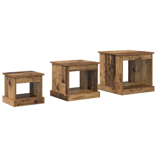 Stolić za kavu 3 kom. Staro drvo 48 x 45 x 45 cm Konstruirano drvo - Staro drvo Cijena