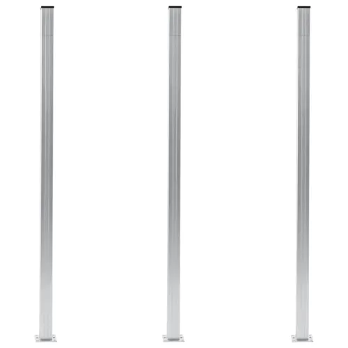 Stupovi za ogradu 3 kom aluminijski 185 cm - Srebrno 3 Cijena