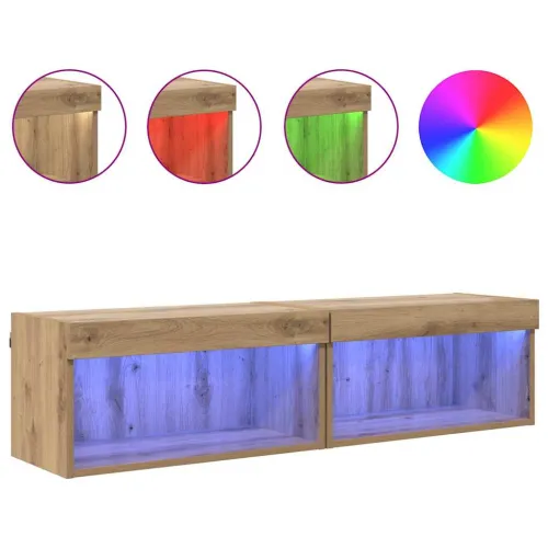 Set TV komoda 2 kom. Umjetnički hrast Konstruirano drvo - hrast artisan 60 cm 2 Cijena