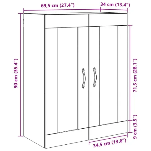 Zidni ormarić Staro drvo 69,5 x 34 x 90 cm Konstruirano drvo - Staro drvo Cijena