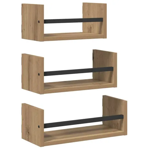 Set zidnih polica 3 kom. Umjetnički hrast 40x16x14cm - hrast artisan Cijena
