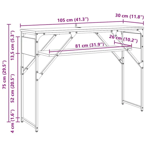 Konzolnistol Staro drvo Konstruirano drvo 105x30x75cm - Staro drvo 105 cm Cijena