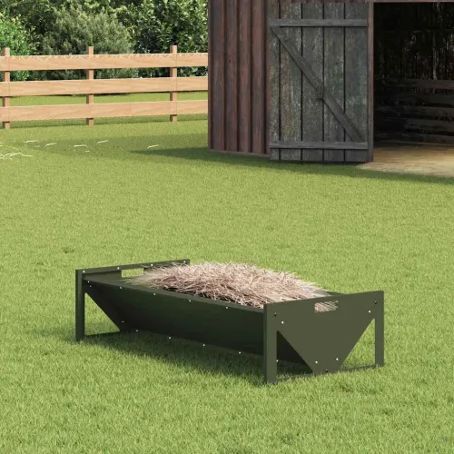 Hranilica za stoku Maslinastozelena 108 x 50 x 28 cm 10 kg - Maslinastozelena Cijena