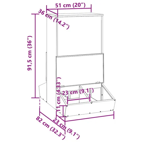 Hranilica za svinje Maslinasto zelena 82 x 51 x 91,5 cm 20 kg - Maslinastozelena 82 x 51 x 91,5 cm Cijena