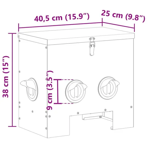 Hranilica za piliće Crna 40,5 x 25 x 38 cm 20 kg - Crna 1 4 izlaza Cijena