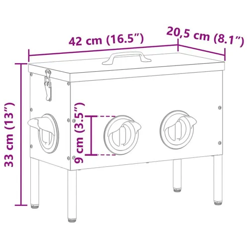 Hranilica za piliće Srebrno 42 x 20,5 x 33 cm 15 kg - Pocinčani čelik 1 Cijena