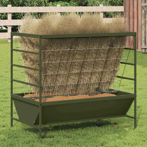 Hranilica za stoku Maslinastozelena 100 x 60 x 90 cm 15 kg - Maslinastozelena Cijena