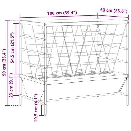 Hranilica za stoku Maslinastozelena 100 x 60 x 90 cm 15 kg - Maslinastozelena Cijena