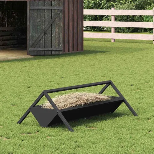 Hranilica za stoku Crna 111 x 76 x 38 cm 10 kg - Crna Cijena
