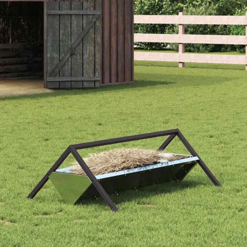 Hranilica za stoku Srebrna 111 x 76 x 38 cm 10 kg - Pocinčani čelik Cijena