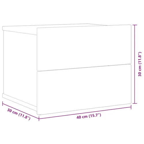 Noćni ormarić crni 40 x 30 x 30 cm od konstruiranog drva - Crna 1 Crna 1 Cijena