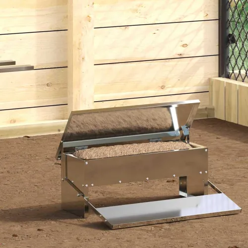 Feeder s nogom za piliće Srebrna 48,5 x 39,5 x 19 cm 5 kg - Srebrna 48,5 x 39,5 x 19 cm Cijena