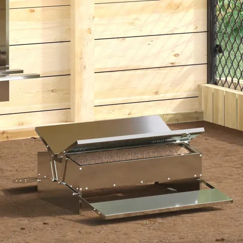 Feeder s nogom za piliće Srebrna 75 x 53 x 20,5 cm 10 kg - Srebrna 75 x 53 x 20,5 cm Cijena