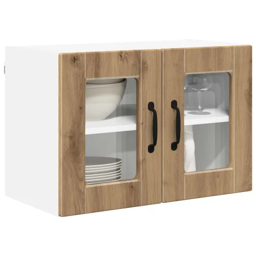 Zidni stakleni ormarić PORTO 2 kom. Umjetnički hrast - Zanatski hrast 60 x 31 x 40 cm 2x stakleni ormar (2 vrata) Cijena
