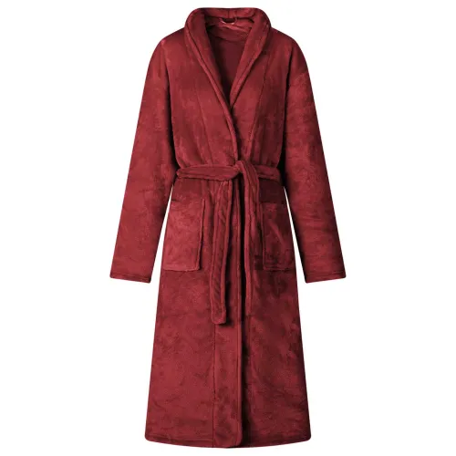 Bade mantil bez kapuljače Bordeaux Crvena l Flanel - Bordo crvena l Cijena