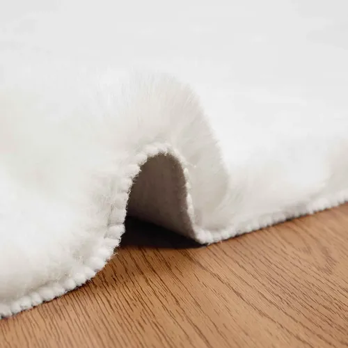 Protuklizni tepih od umjetnog zečjeg krzna OLITE Bijela - Bijela 240 x 240 cm Cijena