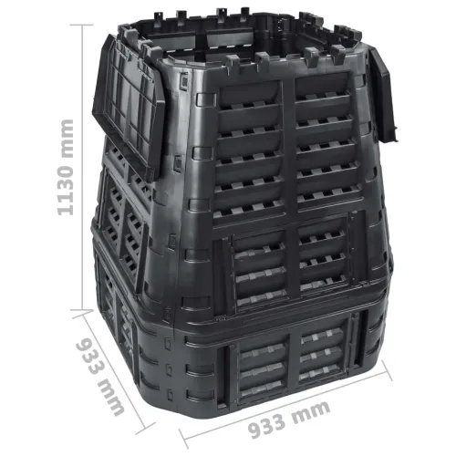 Vrtni komposter crni 93,3 x 93,3 x 113 cm 740 L - 740 l Cijena