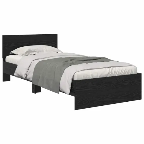 Okvir za krevet Crni hrast 90 x 200 cm Konstruirano drvo - Crni hrast 90 x 200 cm Cijena