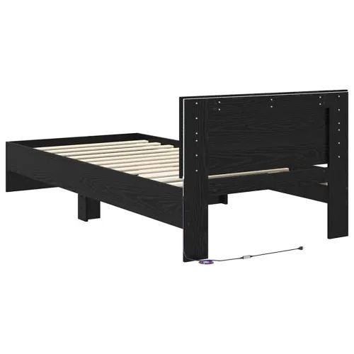 Okvir za krevet Crni hrast 90 x 200 cm Konstruirano drvo - Crni hrast 90 x 200 cm Cijena