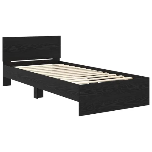Okvir za krevet Crni hrast 90 x 200 cm Konstruirano drvo - Crni hrast 90 x 200 cm Cijena