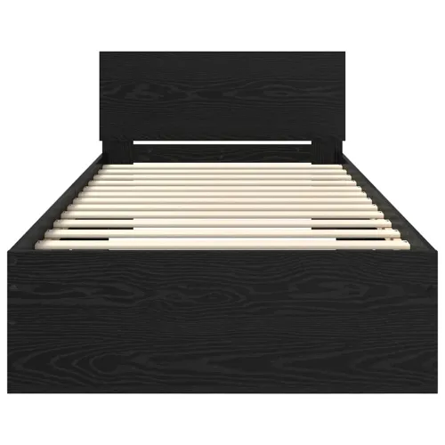 Okvir za krevet Crni hrast 90 x 200 cm Konstruirano drvo - Crni hrast 90 x 200 cm Cijena