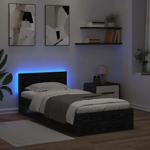 Okvir za krevet Crni hrast 90 x 200 cm Konstruirano drvo - Crni hrast 90 x 200 cm Cijena