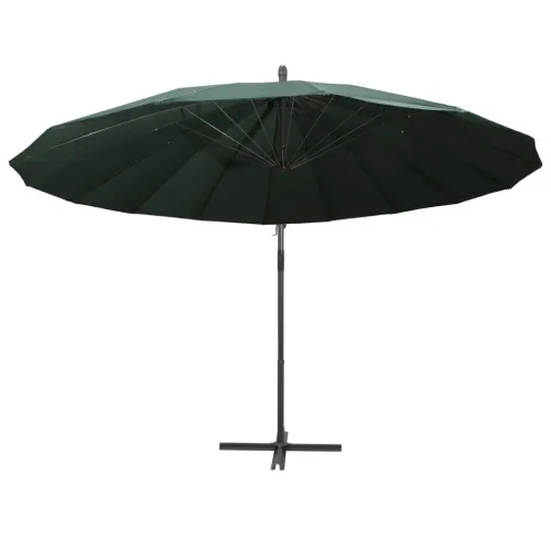 Viseći suncobran zeleni 3 m s aluminijskim stupom - Zelena Cijena