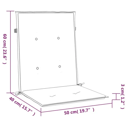 Jastuci za vrtne stolice 2 kom krem 100 x 50 x 3 cm od tkanine - Krem 100 x 50 x 3 cm 2 Cijena