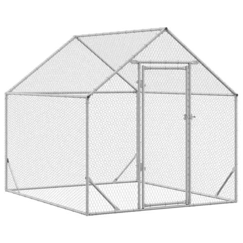 Kavez za piliće Srebrno 200 x 170 x 177 cm Cinkani čelik - 200x170x177cm Cijena