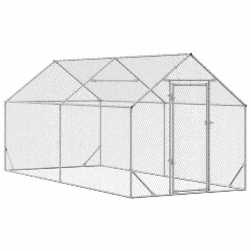 Kavez za piliće Srebrno 400 x 170 x 177 cm Cinkani čelik - 400x170x177cm Cijena