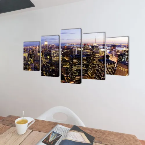 Zidne Slike na Platnu Set s Printom New York 200 x 100 cm - 200 x 100 cm 1 Panorama New York-a 200 x 100 cm Cijena