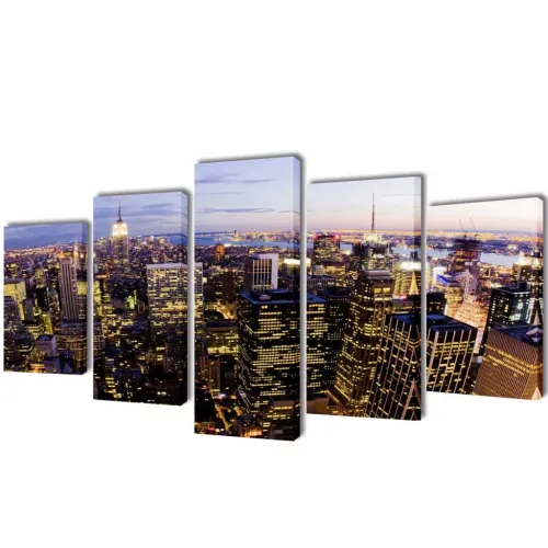 Zidne Slike na Platnu Set s Printom New York 200 x 100 cm - 200 x 100 cm 1 Panorama New York-a 200 x 100 cm Cijena