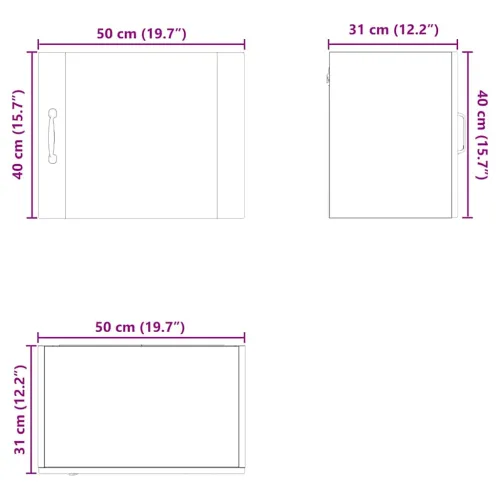 Ormar za Zid PORTO Staro drvo 50 x 31 x 40 cm Konstruirano drvo - Staro drvo 1x zidni ormarić (1 vrata) 50 cm širok 40 cm visok Cijena