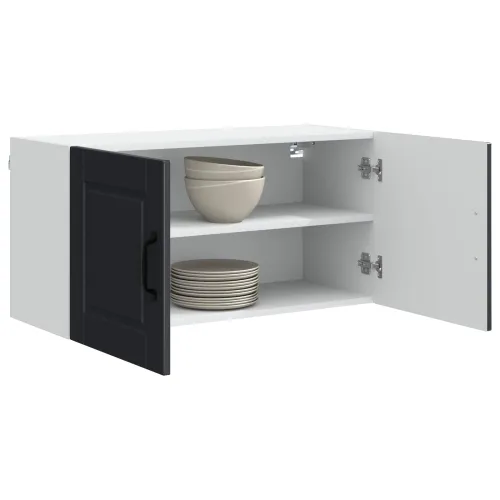 Ormar za Zid PORTO Crna 80 x 31 x 40 cm Konstruirano drvo - Crna 1x ormarić za zid (2 vrata) 80 cm širok 40 cm visok Cijena