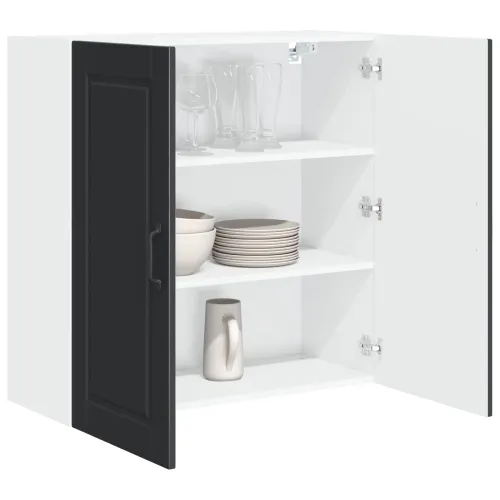 Ormar za Zid PORTO Crna 80 x 31 x 80 cm Konstruirano drvo - Crna 1x zidni ormar (2 vrata) 80 cm širok 80 cm visok Cijena