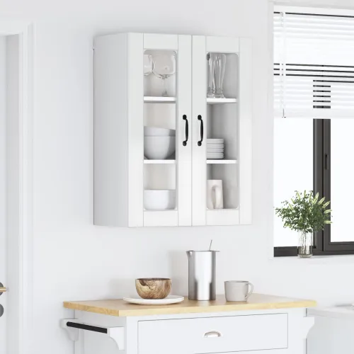 Zidni stakleni ormarić PORTO Visoki sjaj bijela 60 x 31 x 80 cm - Visoki sjaj bijeli 60 x 31 x 80 cm 1x stakleni ormar (2 vrata) Cijena