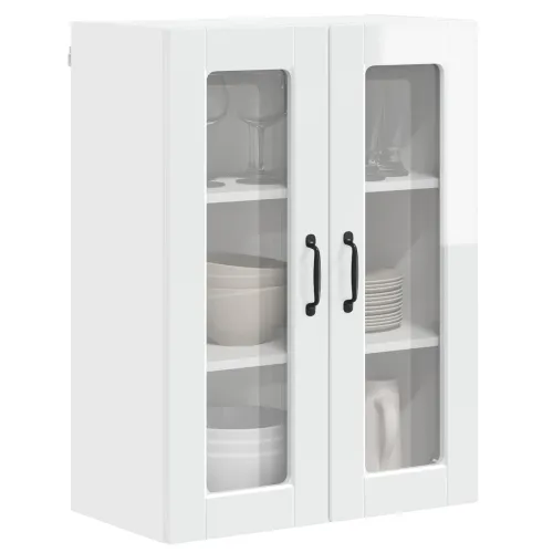 Zidni stakleni ormarić PORTO Visoki sjaj bijela 60 x 31 x 80 cm - Visoki sjaj bijeli 60 x 31 x 80 cm 1x stakleni ormar (2 vrata) Cijena