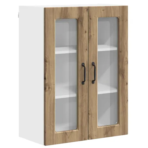 Zidni stakleni ormarić PORTO Umjetnički hrast 60 x 31 x 80 cm - Zanatski hrast 1x zidni stakleni ormar (2 vrata) širine 60 cm vi Cijena