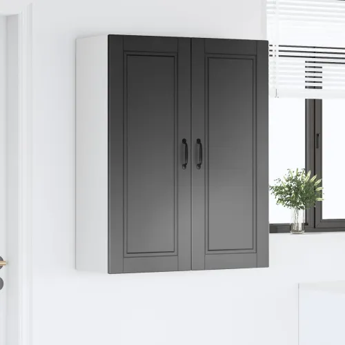 Ormar za Zid PORTO Crna 80 x 31 x 100 cm Konstruirano drvo - Crna 1x ormarić za zid (2 vrata) širine 80 cm visine 100 cm Cijena