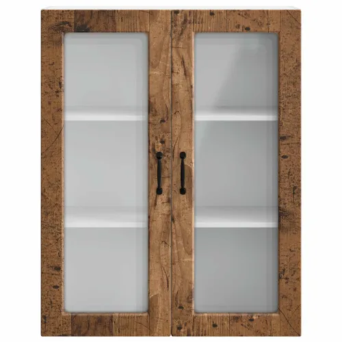 Zidni stakleni ormarić PORTO Staro drvo 80 x 31 x 100 cm - Staro drvo 1x stakleni ormar za zid (2 vrata) širine 80 cm i visine 1 Cijena